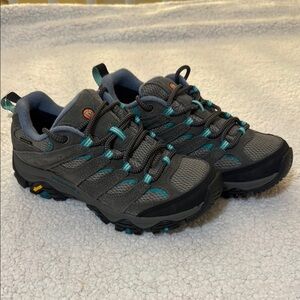 Merrell Gray and Teal Hiking Shoes